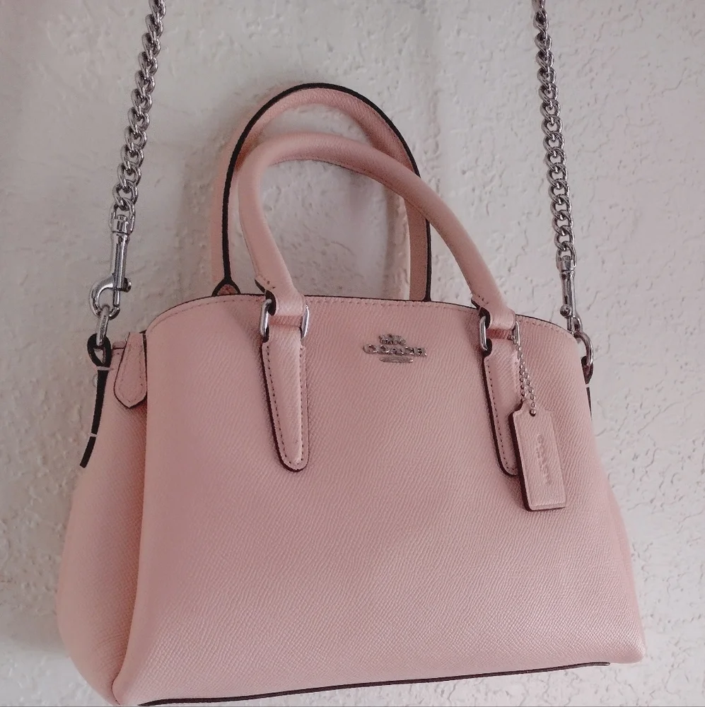 Coach Mini Sage Carryall Light Pink Satchel with Chain Strap - Picture 2 of 13
